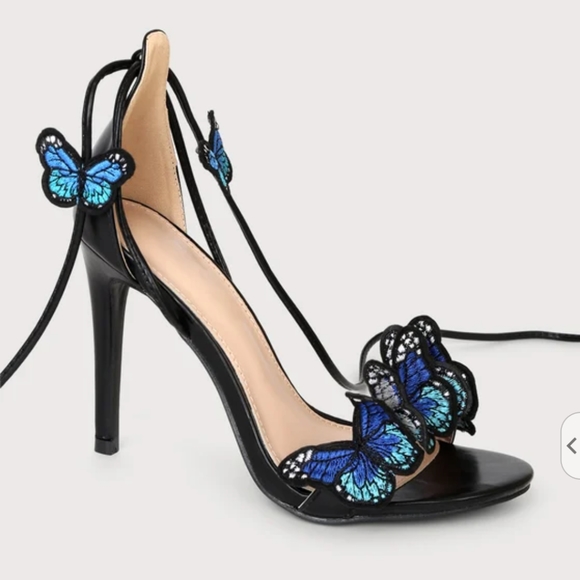 NWT Lulus butterfly lace up heels - Picture 3 of 7